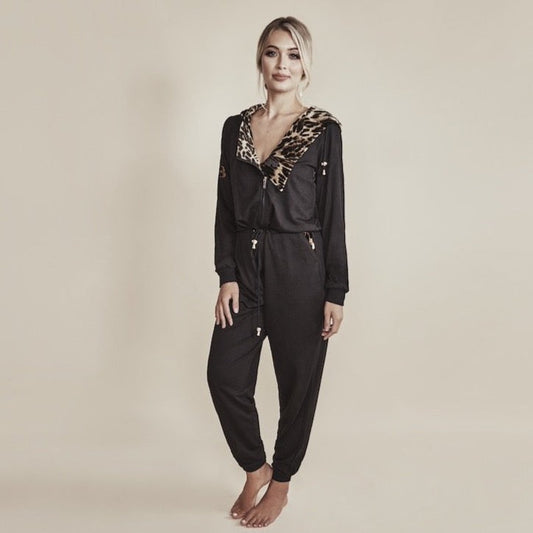 After Fake Tan Jumpsuit (Leopard) (Model)